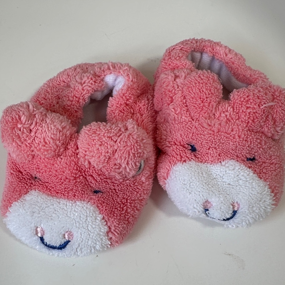 Child of mine pink newborn baby slippers
